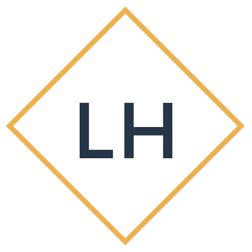 logo displaying letters L and H